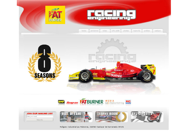 Internetadresse www.Racing-Engineering.com